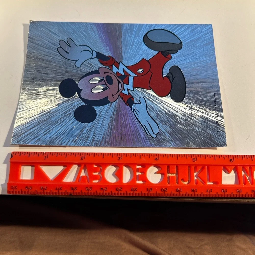 Mickey Mouse Silver and Red Vintage Podtcard